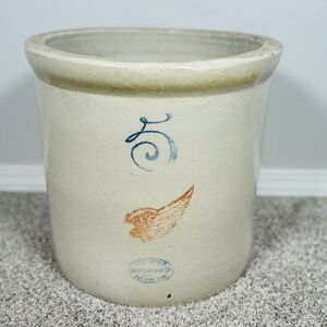 Antique 1920’s Red Wing Union Stoneware 5 Gallon Crock Jug Pot Pottery NO CRACKS